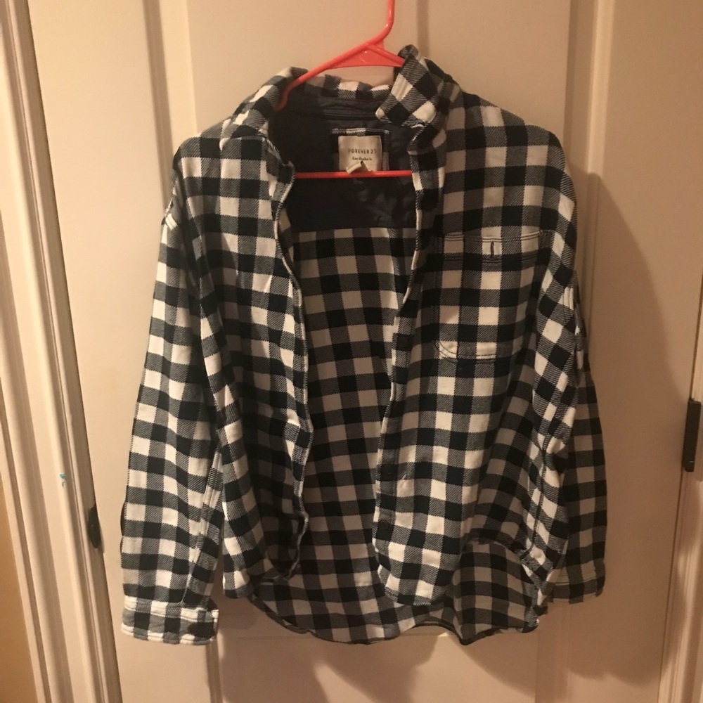 Plaid black and white oversized shirt